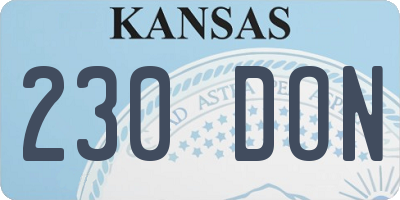 KS license plate 230DON