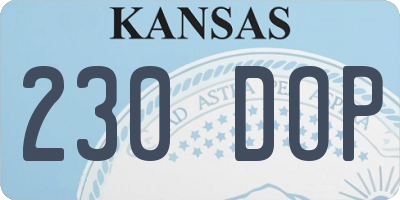 KS license plate 230DOP
