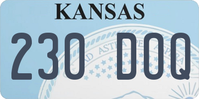 KS license plate 230DOQ
