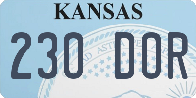 KS license plate 230DOR
