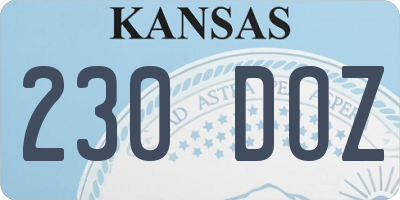 KS license plate 230DOZ