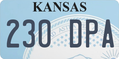KS license plate 230DPA