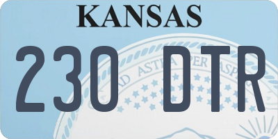 KS license plate 230DTR