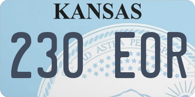 KS license plate 230EOR