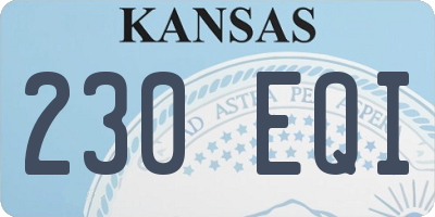 KS license plate 230EQI