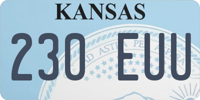 KS license plate 230EUU