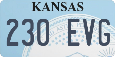 KS license plate 230EVG