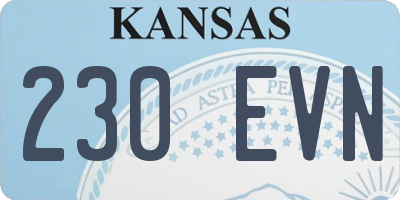 KS license plate 230EVN