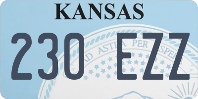 KS license plate 230EZZ