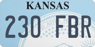 KS license plate 230FBR