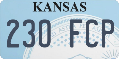 KS license plate 230FCP
