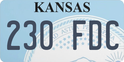 KS license plate 230FDC