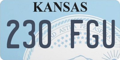 KS license plate 230FGU