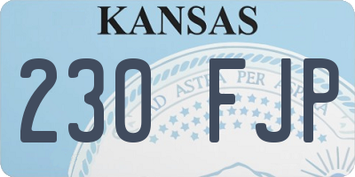 KS license plate 230FJP