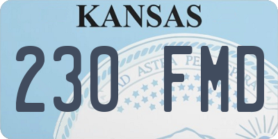 KS license plate 230FMD
