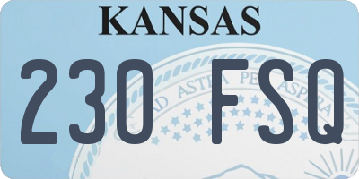 KS license plate 230FSQ