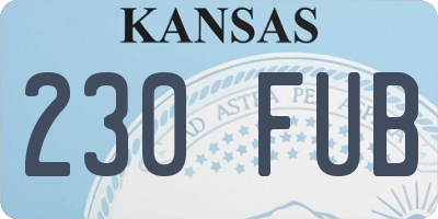 KS license plate 230FUB