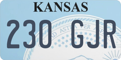 KS license plate 230GJR
