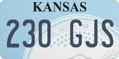 KS license plate 230GJS