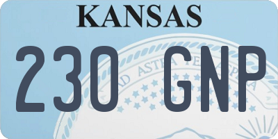 KS license plate 230GNP