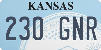 KS license plate 230GNR