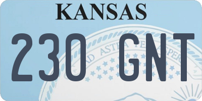 KS license plate 230GNT