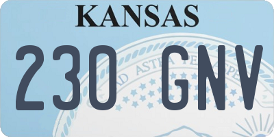 KS license plate 230GNV