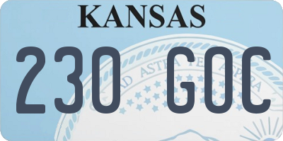 KS license plate 230GOC