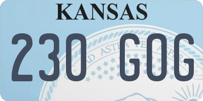 KS license plate 230GOG