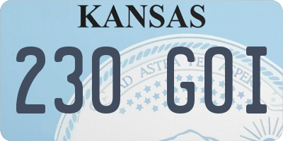 KS license plate 230GOI