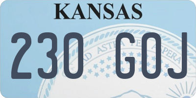 KS license plate 230GOJ