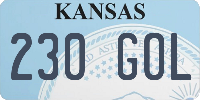 KS license plate 230GOL