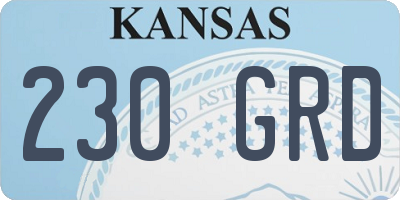 KS license plate 230GRD
