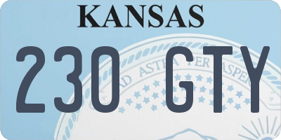 KS license plate 230GTY