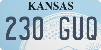 KS license plate 230GUQ