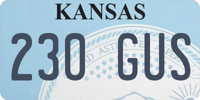KS license plate 230GUS