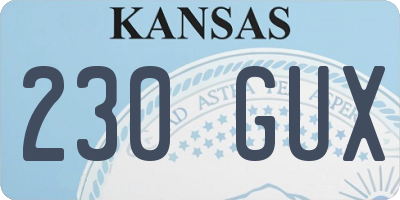 KS license plate 230GUX