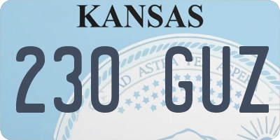 KS license plate 230GUZ