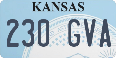 KS license plate 230GVA