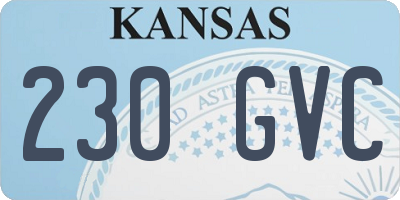 KS license plate 230GVC
