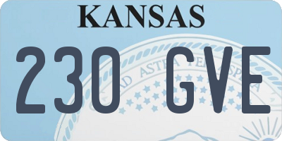 KS license plate 230GVE