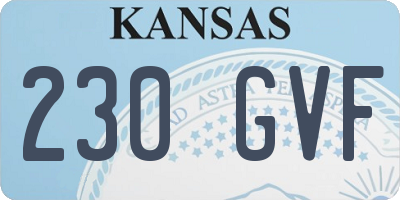 KS license plate 230GVF