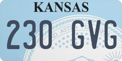 KS license plate 230GVG