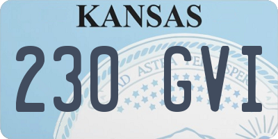 KS license plate 230GVI
