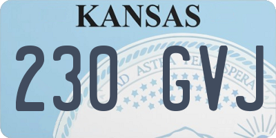 KS license plate 230GVJ