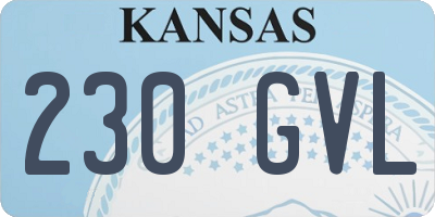 KS license plate 230GVL