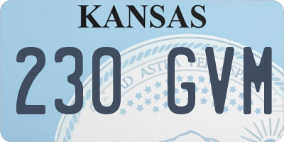 KS license plate 230GVM