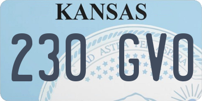 KS license plate 230GVO