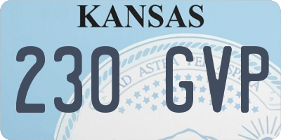 KS license plate 230GVP