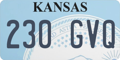 KS license plate 230GVQ